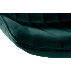 Taburete de bar Toni de terciopelo, negro/verde