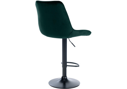 Tabouret de bar Toni en velours, noir/vert