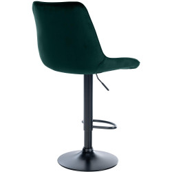 Tabouret de bar Toni en velours, noir/vert