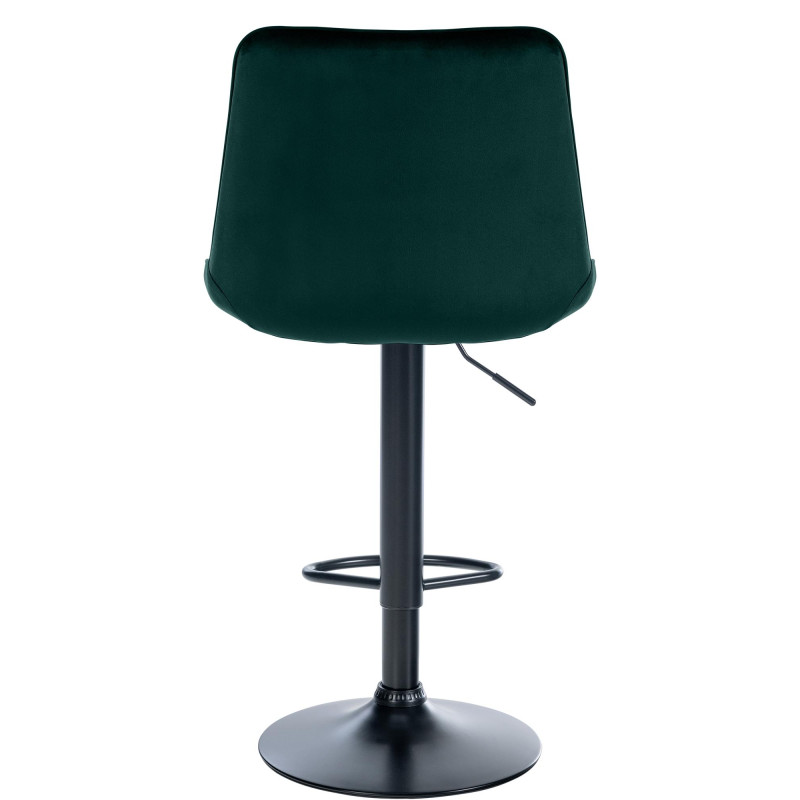 Tabouret de bar Toni en velours noir vert