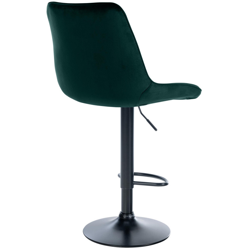 Lot de 2 tabourets de bar Toni en velours noir vert
