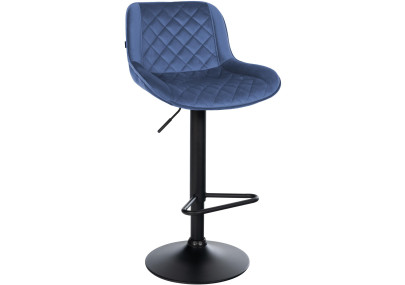 Taburete de bar Kasson de terciopelo, azul