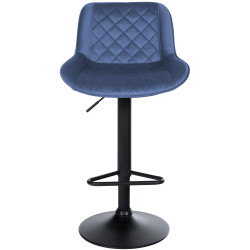 Tabouret de bar en velours Kasson bleu