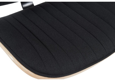 Banqueta de bar Clawson, tecido, cromado, natural/preto