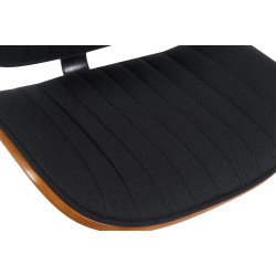 Taburete de bar Clawson, tapizado en tela, cromado, nogal/negro