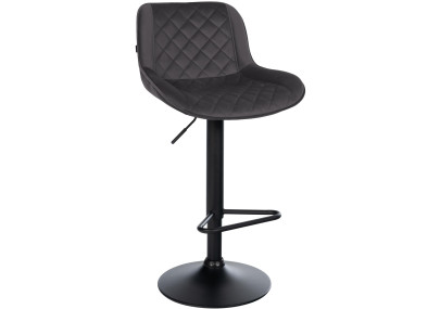 Taburete de bar Kasson de terciopelo, negro