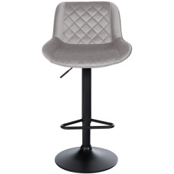 Taburete de bar Kasson de terciopelo gris