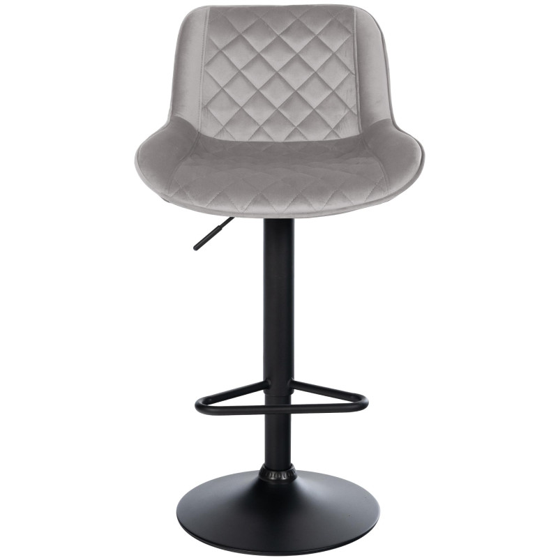 Tabouret de bar en velours Kasson gris