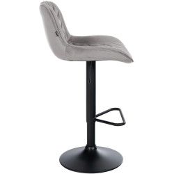 Taburete de bar Kasson de terciopelo gris