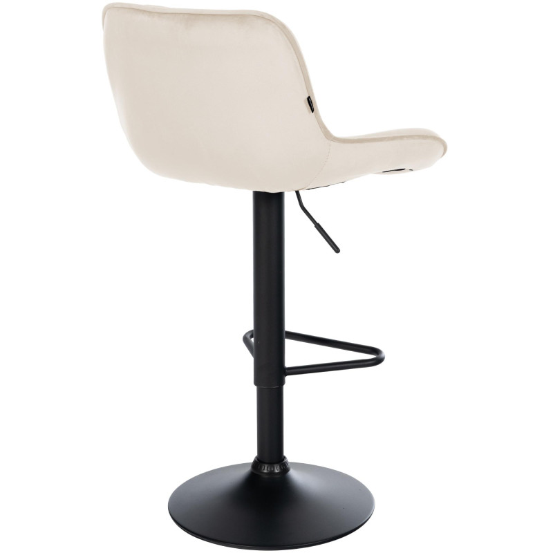 Tabouret de bar Kasson en velours, crème
