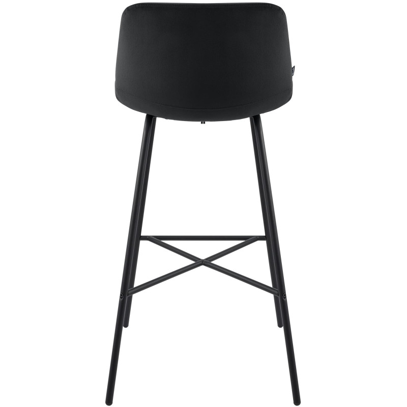 Tabouret de bar en velours Altona noir
