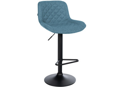 Tabouret de bar Kasson, tissu bleu