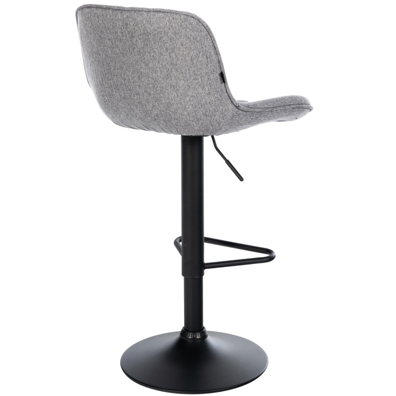 Tabouret de bar Kasson, tissu gris