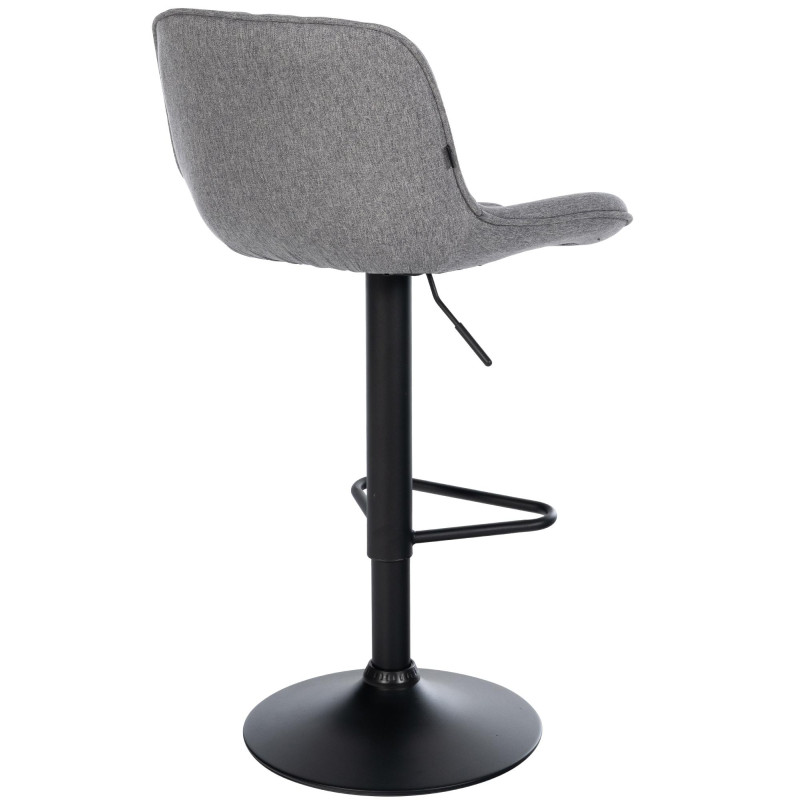 Tabouret de bar Kasson, tissu gris foncé