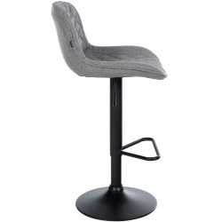 Tabouret de bar Kasson, tissu gris foncé