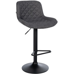 Tabouret de bar en tissu Kasson noir
