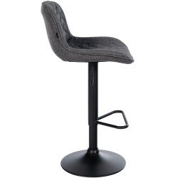 Tabouret de bar en tissu Kasson noir