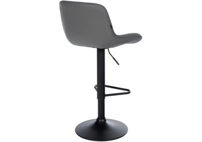 Tabouret de bar Kasson, similicuir, gris