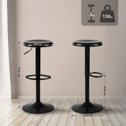 Taburete de bar Williston, negro