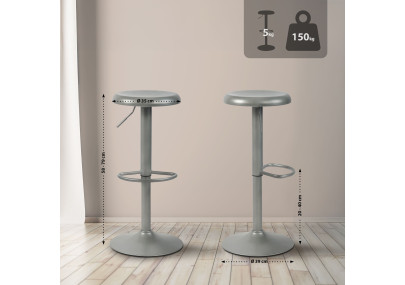 Tabouret de bar argenté Williston