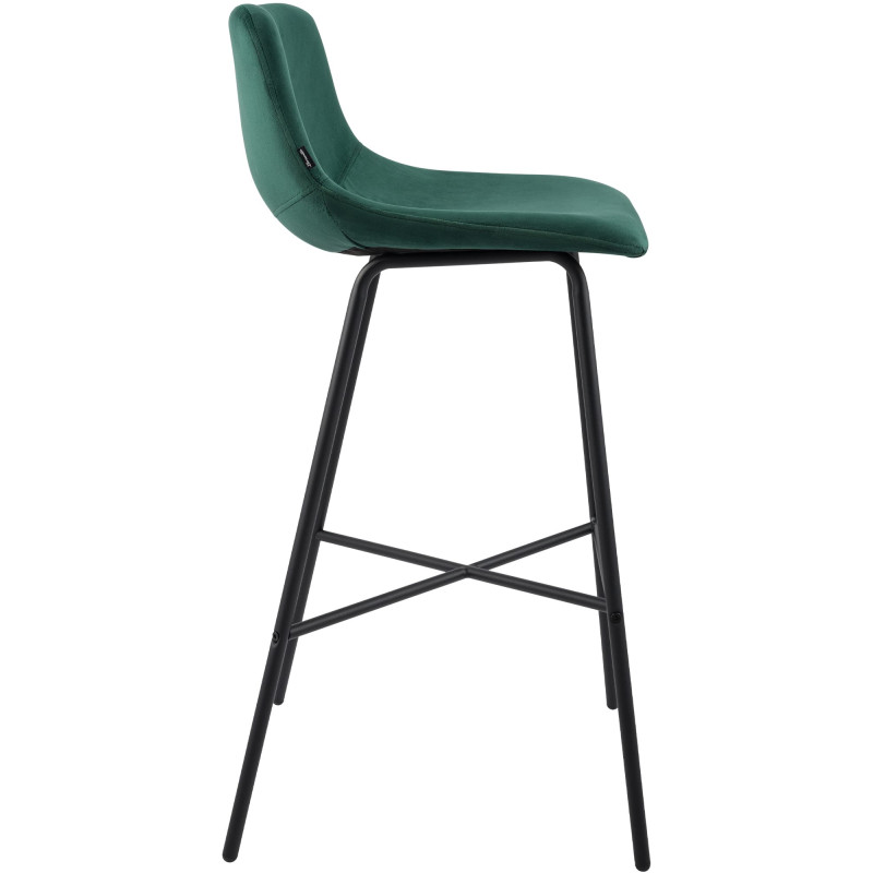 Tabouret de bar en velours Altona vert