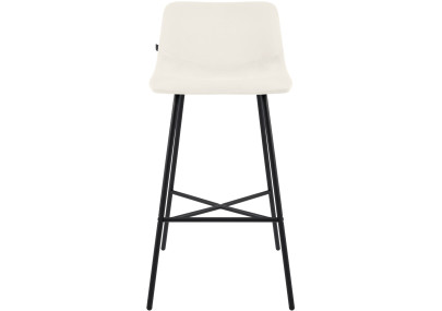 Tabouret de bar Altona en velours, crème