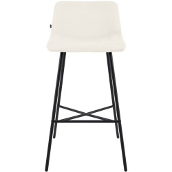 Tabouret de bar en velours Altona crème