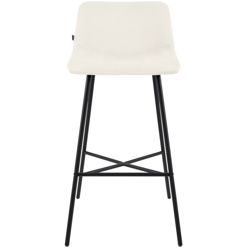 Tabouret de bar en velours Altona crème