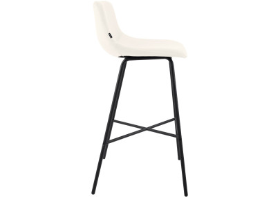 Tabouret de bar Altona en velours, crème