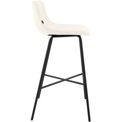 Tabouret de bar en velours Altona crème