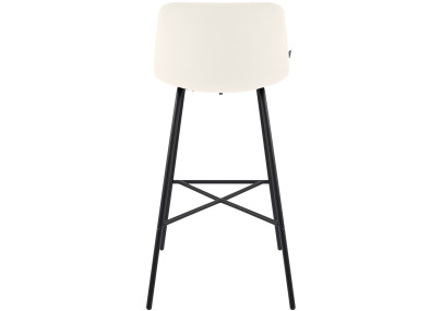 Tabouret de bar Altona en velours, crème