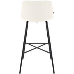 Tabouret de bar en velours Altona crème