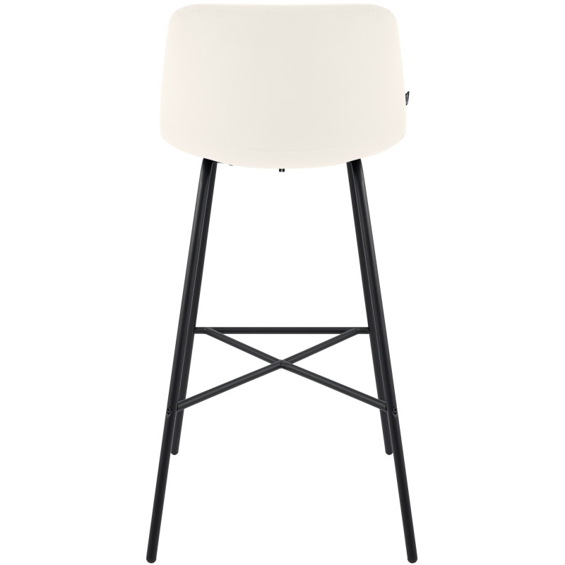 Tabouret de bar Altona en velours, crème
