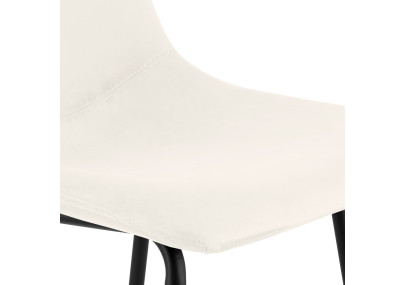 Tabouret de bar Altona en velours, crème