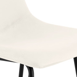 Tabouret de bar en velours Altona crème