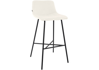 Tabouret de bar Altona en velours, crème