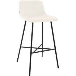 Tabouret de bar en velours Altona crème