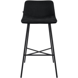 Tabouret de bar en velours Altona noir