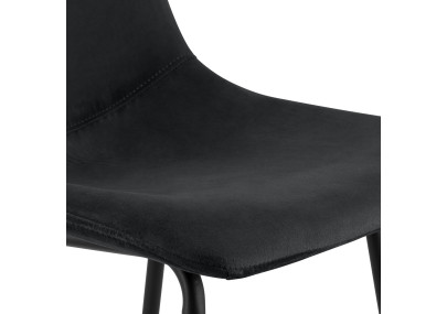 Taburete de bar Altona de terciopelo, negro
