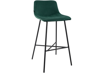 Taburete de bar Altona de terciopelo, verde