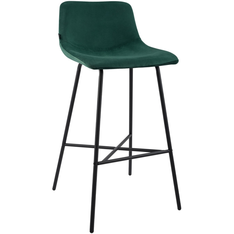 Taburete de bar Altona de terciopelo, verde