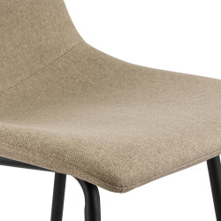 Tabouret de bar Altona, tissu taupe
