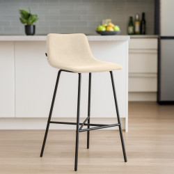 Tabouret de bar Altona, tissu crème