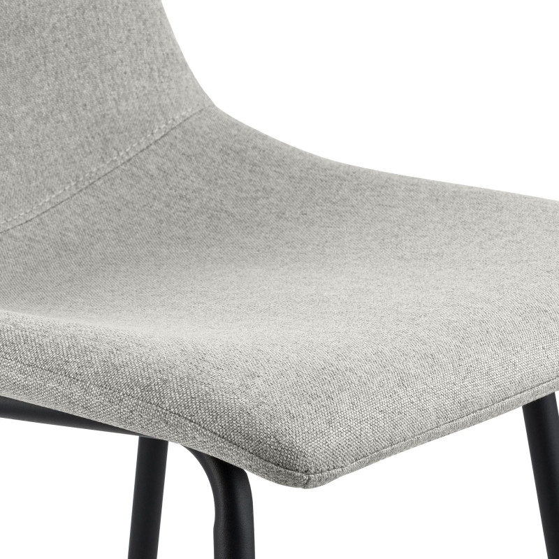 Sgabello da bar Altona, tessuto grigio