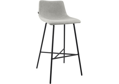 Tabouret de bar Altona, tissu gris