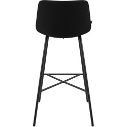 Tabouret de bar Altona, tissu noir