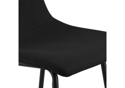 Tabouret de bar Altona, tissu noir
