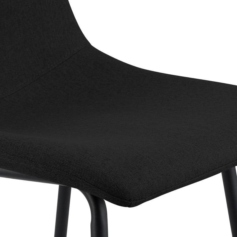 Tabouret de bar Altona, tissu noir