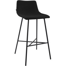 Tabouret de bar en tissu Altona noir