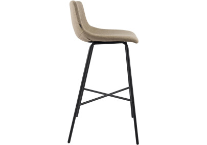 Tabouret de bar Altona en tissu taupe